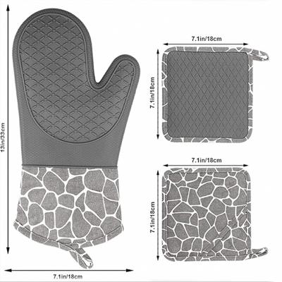 China Amazon BBQ Heat Resistant Heat Resistant Oven Mitt Hot Selling Heat Resistant Grill/BBQ Grill Oven Silicone Gloves for sale