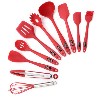 China Viable Silicone Spatula Soup Spoon Slotted Spoon Cooking Spatula Frying Shovel Kitchenware Set for sale