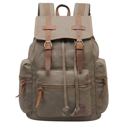 China With USB FREE SAMPLE 19 Liter Canvas Leather Backpack Travel Backpack for sale