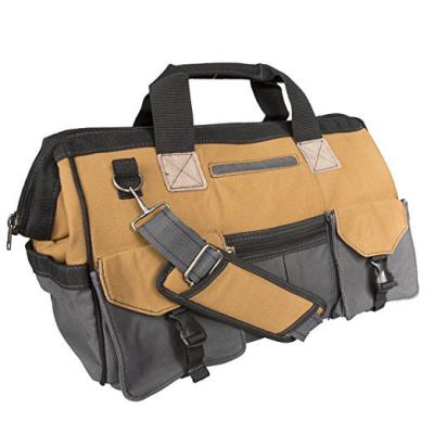 China FREE SAMPLE Gray Tan 18-Inch Work Bag Heavy Duty Work Gear Tool Bag for sale