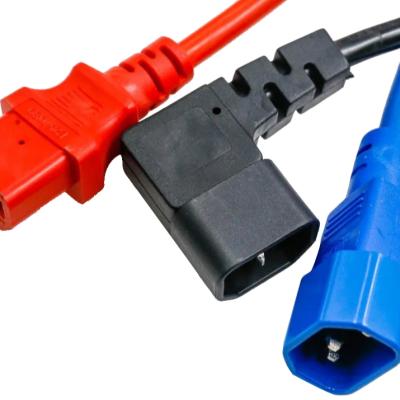 China Industrial Equipment Power Sockets Adapter IEC C14 Plug To C13 Schuko 90 Degree 10A 250V Power Supply Cord Cable for sale