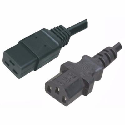 China European Home Appliance Euro Extension Lead Mains IEC C19 To C13 Power Cord for sale