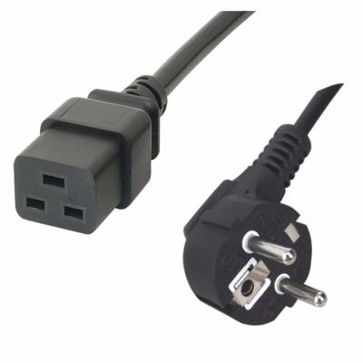 China Home Appliance Euro European Germany CEE7/7 Schuko Plug To IEC C19 Connector Mains Power Lead Power Cord for sale