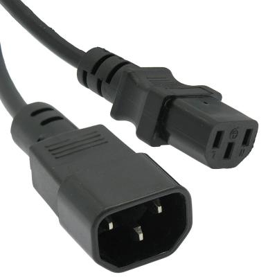 China Home Appliance Male To Female Power Supply Mains Lead European C13 To C14 Computer Power Cord for sale