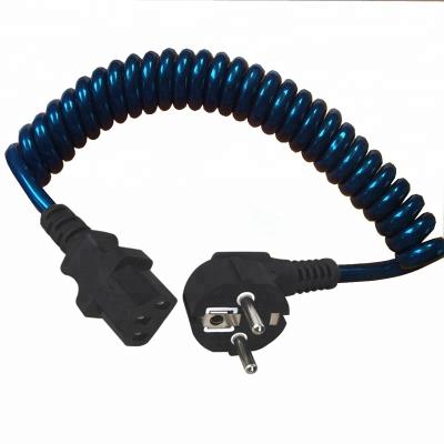 China Euro / European C13 Home Appliance Connector H05BQ-F Stretch Spiral Cord Cable for sale