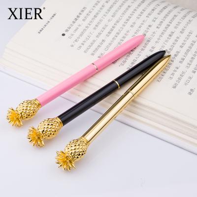 China Pineapple Pen Custom Logo Gift Pen Factory Customized Pineapple Shape Advertising Promotion Metal Oil-Tip Pen Design 