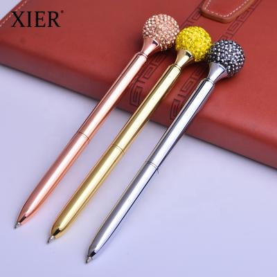 China All Pen Can Be Customized 2022 Metal Color And Logo High Quality Pen With Diamond Ball On The Gift Top Promotions Cute Ball Pen For Women Girls Gift for sale