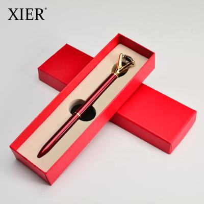 China Box: Recyclable Luxury Diamond Gift Pen Set Custom Printing Metal Pen With Box For Wedding for sale