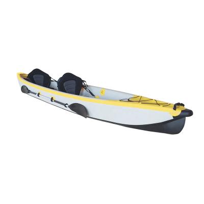 China Fishing fun leisure Surfking inflatable fishing kayak for 2 person canoe drop point foldable kayak for sale use in water for sale