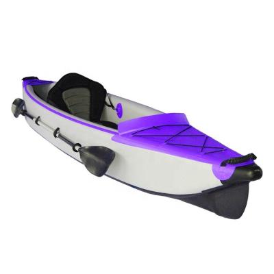 China Drop Stitch+ PVC Surfking 470x76cm Drop Stitch PVC One Person Used Inflatable Foldable Kayak Fishing Sale for sale