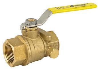 China 2 Piece Full Port Thread Connection 600WOG Brass Material Ball Valve with Side Tap for sale