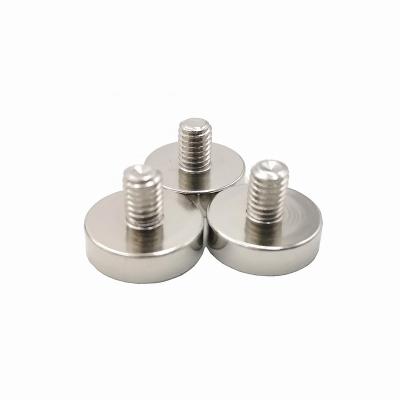 China Industrial Super Strong Neodymium Magnetic Core NdFeB Magnetic CNC Machined Male Thread Pot Cup Customized Magnet With 18mm Base for sale