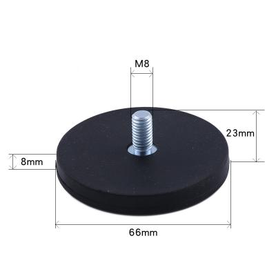 China Industrial Magnet Rubber Wrapped Round Neodymium Magnet Sheet Block Magnet for sale