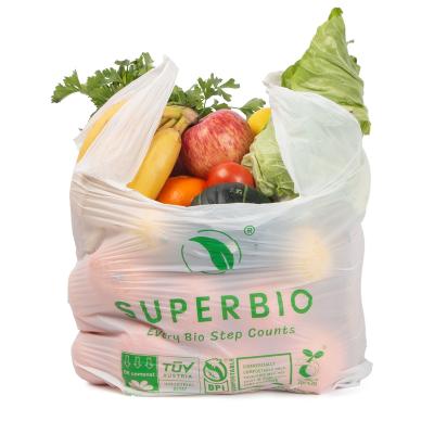 China Soft-loop meets ASTM D6400 EN13432 Compostable OEM 100% OK OEM 100% OK Biodegradable T-shirt Bag Shopping Bags Manufacturer for sale