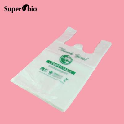 China Factory Supply 100% Biodegradable and Compostable PLA and PBAT Biodegradable and Compostable Plastic Shopping Bags with OK Compost and BPI for sale