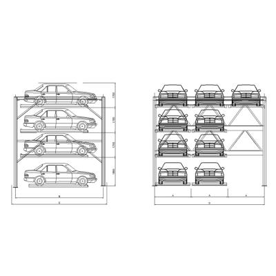 China New Design Motor Steel Rope 4 Cylinder Post Two Cylinder Car Parking Equipment Auto Parking Lift for sale