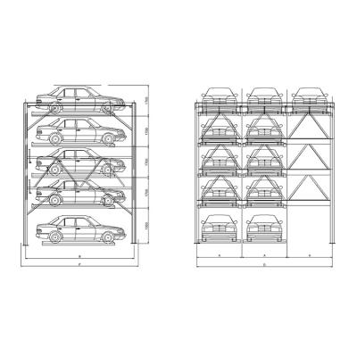 China Factory Price 4 Post Automatic Car Parking Lift Automatic Parking Lift For Office Buildings for sale