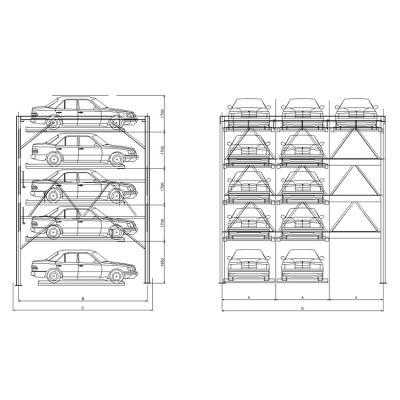 China Cheap Modern Low Carbon Auto Parking Stacker 5PSH-D 4 Post Car Parking Lift For Sale for sale