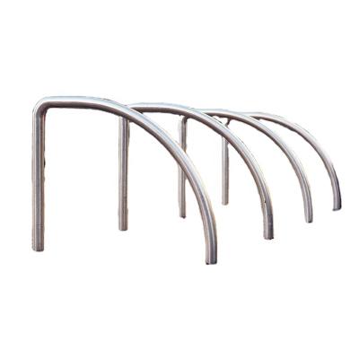 China Installation Bike Rack Multi-store Cycle Rack Urban Outdoor Tubular Post Curved Cycle Rack Park Project Solution for sale