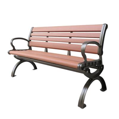 China Modern Outdoor Street Sit Cheap Wpc Style Park Wooden Slats Garden Bench With Back for sale