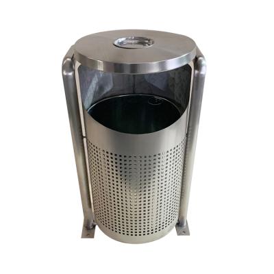 China 50/60/80 Liter Street Stainless Steel Cheap Public Round Outdoor Trash Bin Manufacturer for sale