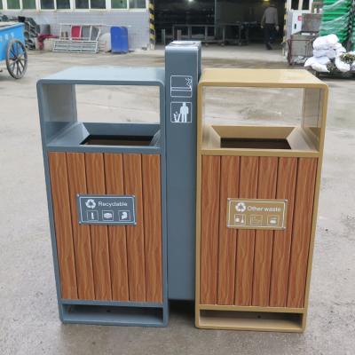 China Hot Sale Sustainable Recycle Garbage Bin Metal Garbage Transparent 2 Compartment Recycling Bin Manufacturer for sale