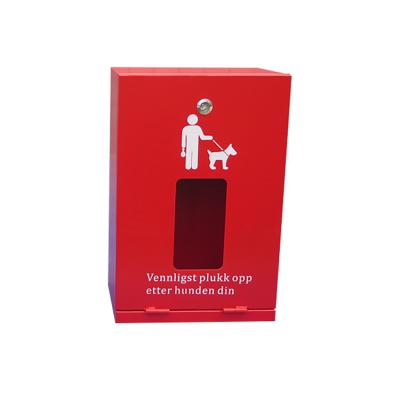 China Viable Outdoor Red Dog Park Pet Square Waste Bin for sale