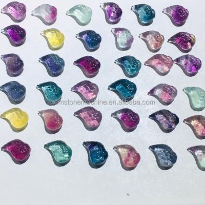 China China 2cm Crystal Mini Feather Wings Rainbow Fluorite Natural Wholesale Crystal Carvings animal for sale