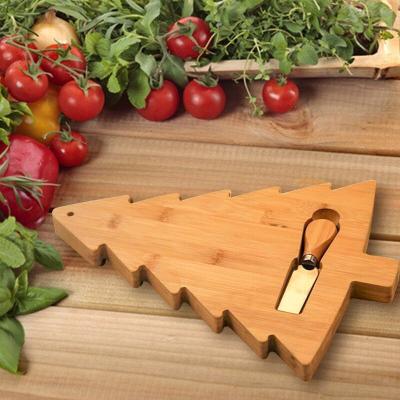 China Viable Christmas Family Server Tray Kitchen Mini Bamboo Cheese Board with Cheese Tools for sale