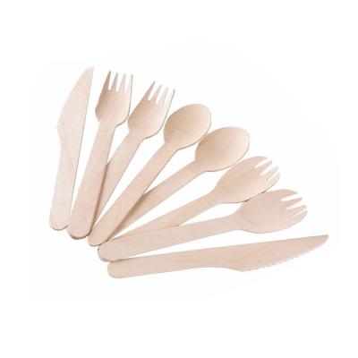 China Wholesale Food Fruit Salad Spoons And Forks Set Disposable Disposable Eco-friendly Natural Heavy Duty Biodegradable Bamboo Cutlery Set for sale