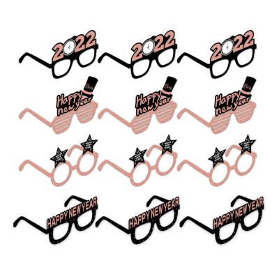 China New Year Festival Decoration Xieli Happy New Year Glasses Love New Year Party Glasses Photo Booth Props Glasses For 2022 New Years Eve Party Favors for sale