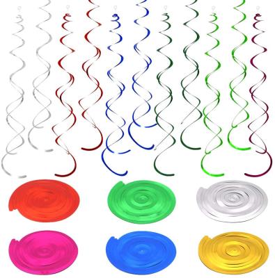 China Zhejiang Hanging Xieli 6 PCS One Pack Multicolors Swirls Decorations Plastic Hanging Ceiling Decor For New Year Decorations for sale