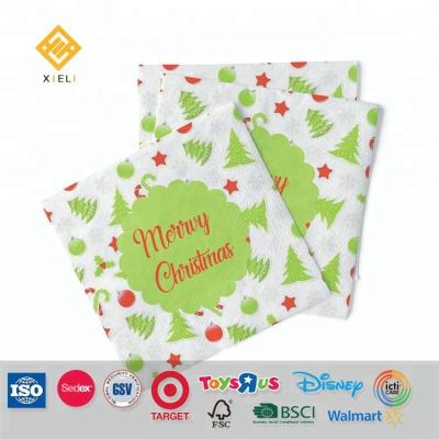 China 2019 Hot Selling Wholesale Decorative Printed Paper Napkin Eco-friendly Disposable Napkins For Christmas for sale