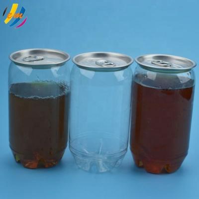 China 350ml Clear EC Compliant Plastic Canned Food Beverage Cans for sale