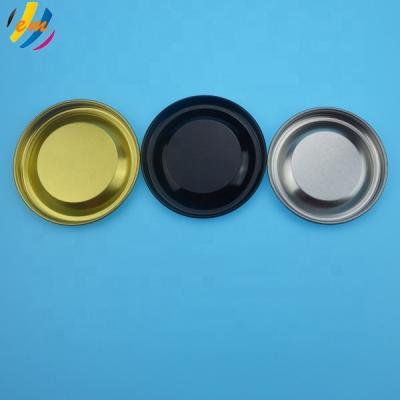 China Good quality non refillable tinplate plug metal cover for cylinder carton tube packaging for sale