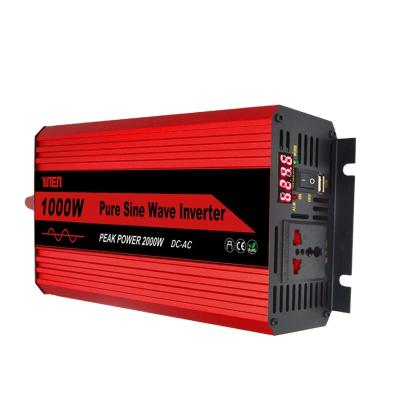 China Factory supply 12v 24v 48v pure sine wave power inverter 1000w 1kw 1000 watt 320*146*66mm off-grid for sale