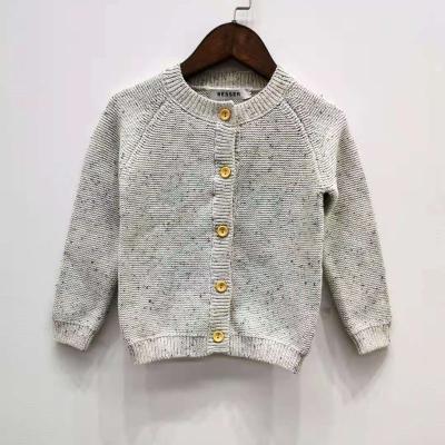 China Breathable Standard Wool Breathable Full Sleeve 12 Gg Button Gray Girls Cotton Sweater for sale