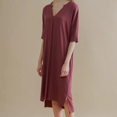 China QUICK DRY shortsleeve hotsale service OEM women nightgown long sleepwear robe for sale