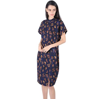 China Floral Anti-Static Chinese Style Modern Short Sleeve Cheongsam Dress for sale