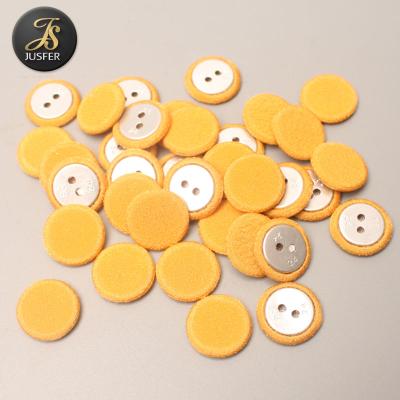 China Dry Cleaning Two Holes Metal Cloth Button Wrapped Buttons For Clothing for sale