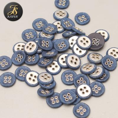 China Dry Cleaning Clothing Accessories Four Hole Cloth Button With Eyelets Brass Metal Sewing Button for sale