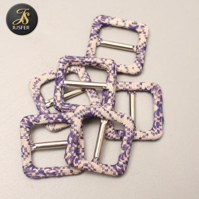 China Eco - Friendly Handmade Double Wrap Metal Buckles Square Cloth Belt Buckle For Belt for sale