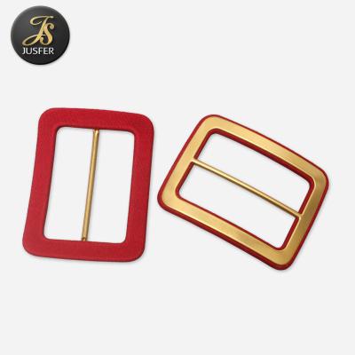 China Custom Made Eco-friendly Manufacturing Arch Shape Copper Cloth Buckle For Lady Coat Belt for sale