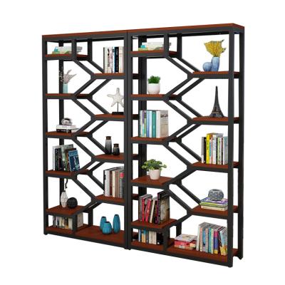 China Corrosion Protection Retail Large Open Home Decoration Wooden Display Racks With Metal Frame for sale