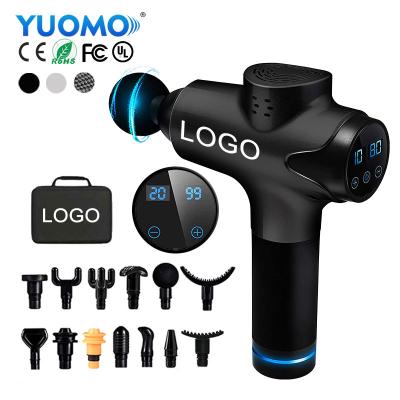 China 2021 Deep Body Percussion Massage Gun YUOMO Amazone Portable Handheld Electric Brushless Motor Massager for sale