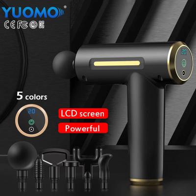 China YUOMO New Design Safety Lithium Battery Massager Hot Selling Rechargeable Cordless Gun Deep Electric Body Muscle Massager Gun New for sale