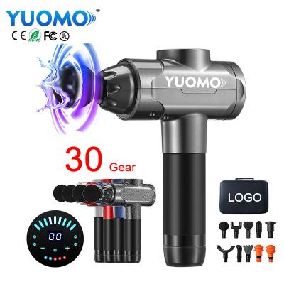 China YUOMO 10 Body Massager Heads Deep Tissue Percussion Massage Gun Muscle Body Vibration Massage Gun for sale