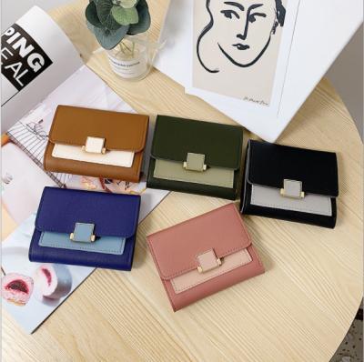 China 2020 Fashion Portable Bag Women's Hit Small Card Color Purse Slim Folding Wallet for sale