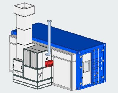 China Diesel Burner Container Spray Booth Model Spray Booth / Paint Booth Can Be Customized 6058x2438x3303mm for sale