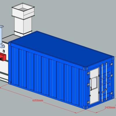 China Diesel Burner Model Container Spray Booth/paint booth with rear paint cabeint can be customized 6058x2438x3303mm for sale